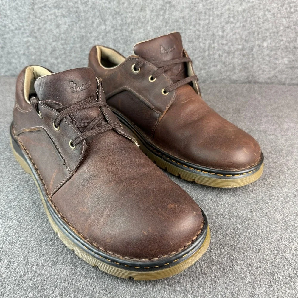 Dr. Martens Mens 12 Brown Leather‎ Oxford Shoes Lace Up Low Top Casual